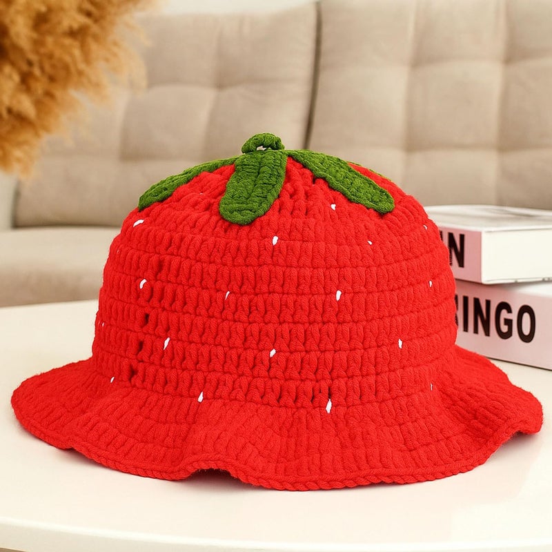 Ahouws Crochet Bucket Hat Women Trendy Knit Floppy Cap Cute Boho Handmade Beanies Outdoor Boho Travel Fishing Hat - Image 4
